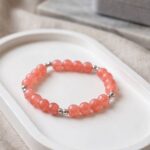 The Speckled Pink and Silver Stretchable Bracelet
