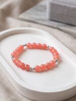 The Speckled Pink and Silver Stretchable Bracelet
