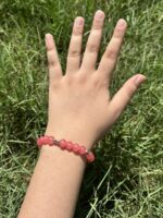 The Speckled Pink and Silver Stretchable Bracelet - Image 2