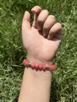 The Speckled Pink and Silver Stretchable Bracelet - Image 3