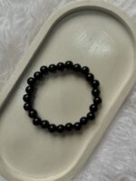 The Solid Black Stretchable Bracelet - Image 2