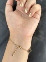 Classic Black & White Clover Bracelet - Image 4