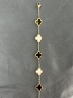 Classic Black & White Clover Bracelet - Image 3
