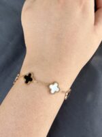 Classic Black & White Clover Bracelet - Image 2