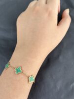 Lucky Green Clover Bracelet - Image 2