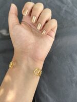 It Girl Cuff-Gold Stainless Steel Heart Bracelet - Image 2