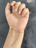 Dainty Gold Flower Bracelet - Image 2