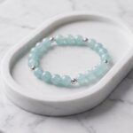 The Light Blue and Silver Stretchable Bracelet