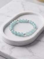 The Light Blue and Silver Stretchable Bracelet