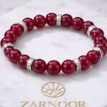 The Maroon and Silver Stretchable Bracelet
