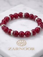 The Maroon and Silver Stretchable Bracelet