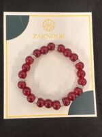The Maroon and Silver Stretchable Bracelet - Image 3