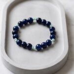 The Navy Blue and Mint Stretchable Bracelet