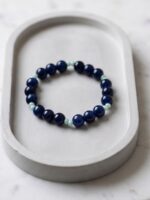 The Navy Blue and Mint Stretchable Bracelet