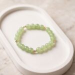 The Light Green and Gold Stretchable Bracelet