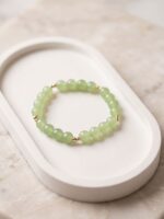 The Light Green and Gold Stretchable Bracelet