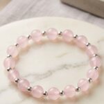Soft Blush & Silver Beaded Bracelet