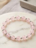 Soft Blush & Silver Beaded Bracelet