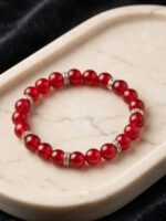 Crimson Silver Stretchable Bracelet