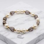 Smoky Pearl Heart Bracelet