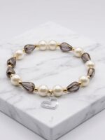 Smoky Pearl Heart Bracelet