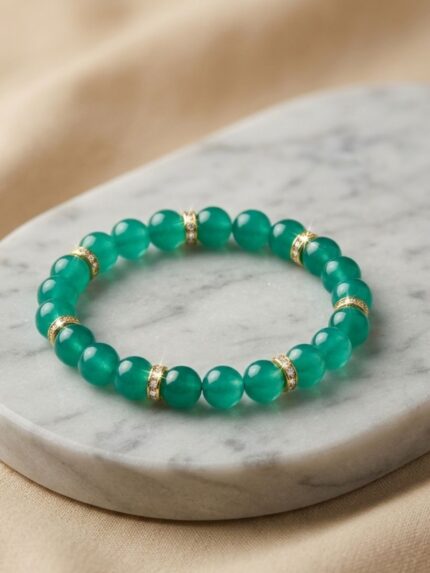 Emerald Crystal Beaded Bracelet
