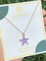 Lilac Starfish Enamel Pendant - Image 2