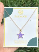 Lilac Starfish Enamel Pendant - Image 3