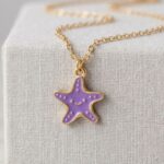Lilac Starfish Enamel Pendant
