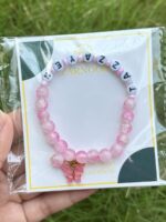 Blush Pink Butterfly Custom Name Bracelet - Image 2