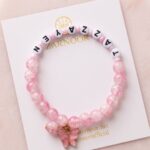 Blush Pink Butterfly Custom Name Bracelet