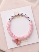 Blush Pink Butterfly Custom Name Bracelet