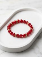 Ruby Halo Beaded Bracelet