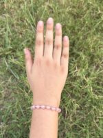 Soft Blush & Silver Beaded Bracelet - Image 4