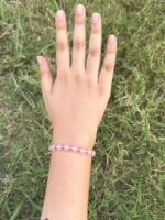 Soft Blush & Silver Beaded Bracelet - Image 2