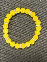 Yellow Stretchable Bracelet with Golden Spacers - Image 2