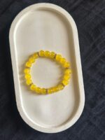 Yellow Stretchable Bracelet with Golden Spacers - Image 3