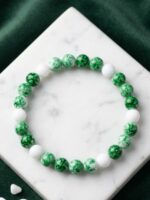 Independence Day Green and White Stretchable Bracelet