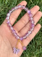 Purple Butterfly Charm Stretchable Bracelet - Image 5