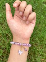 Purple Butterfly Charm Stretchable Bracelet - Image 3