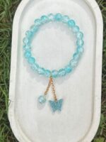 Sky Blue Butterfly Charm Bracelet - Image 2