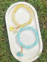 Sky Blue and Yellow Butterfly Charm Bracelet Set - Image 2
