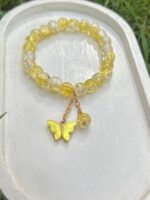 Yellow Butterfly Charm Stretchable Bracelet - Image 2